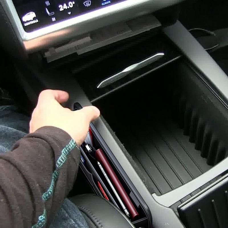 Scatola portaoggetti in pelle per auto