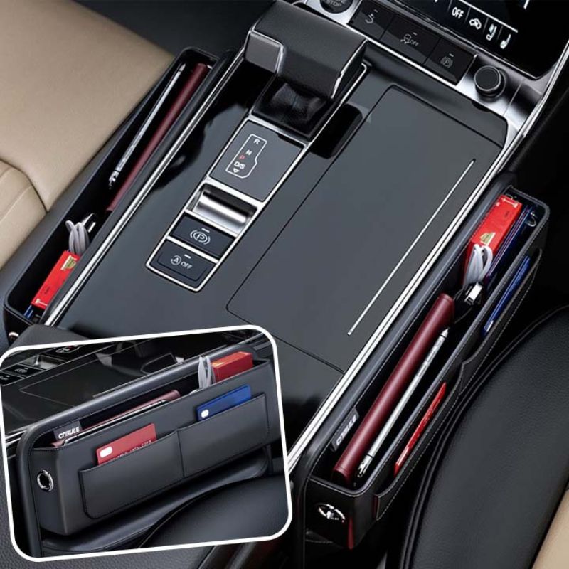 Scatola portaoggetti in pelle per auto