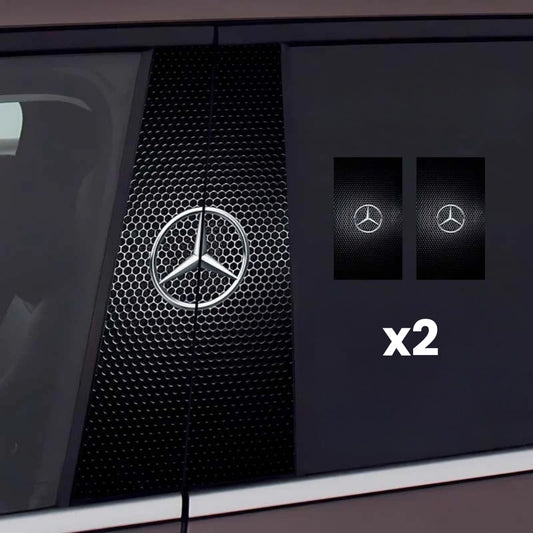 2x Autoscheibenaufkleber mit Logo